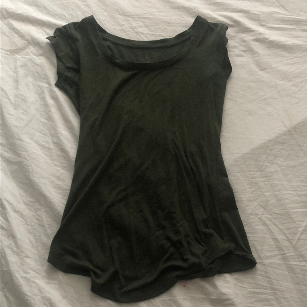 Elegant Dark Green Short Sleeve Top